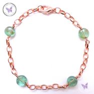 Green Apatite Coin & Copper Chain Bracelet